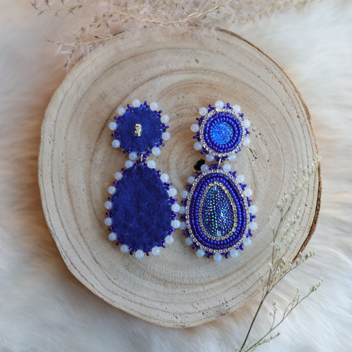 Sophie's Creations Royal Blue Beaded Tiered Earrings