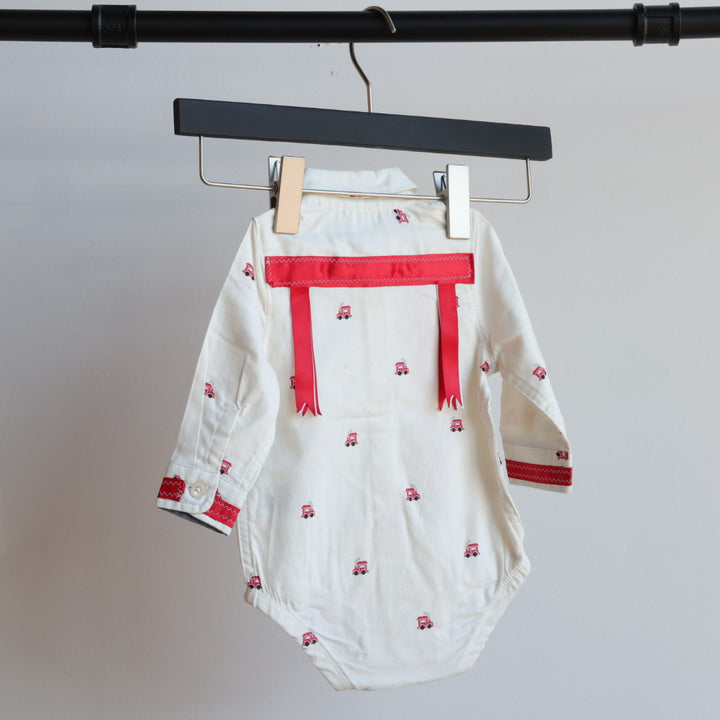 Vi's CREE-ations Trains Infant Ribbon Onesie