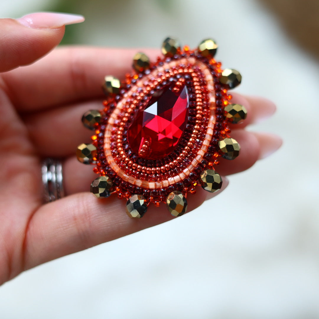 Mercedes G. Ruby Teardrop Earrings