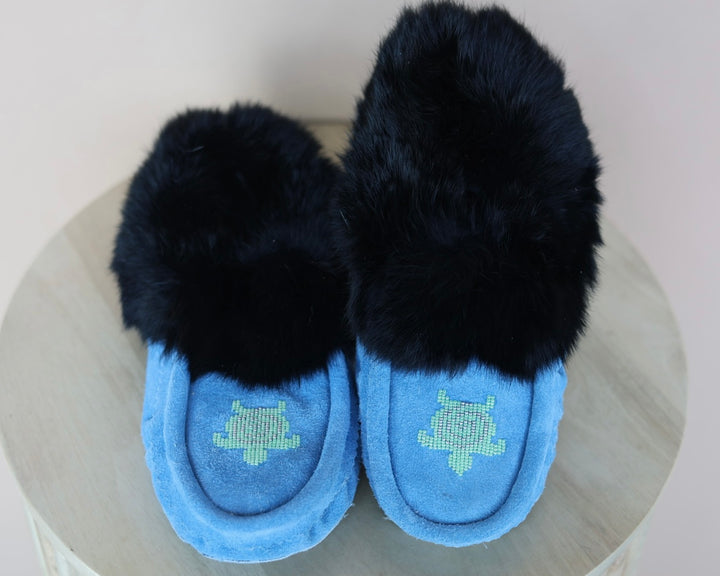 Ironstar Co. Blue Moccasins With Turtle Detail
