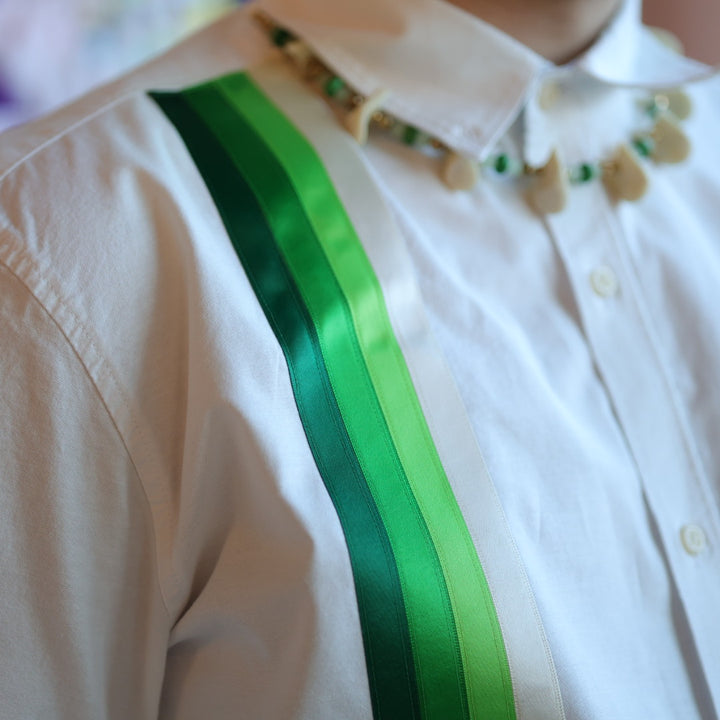 Yellow Mudd Designs Green Ribbon Shirt