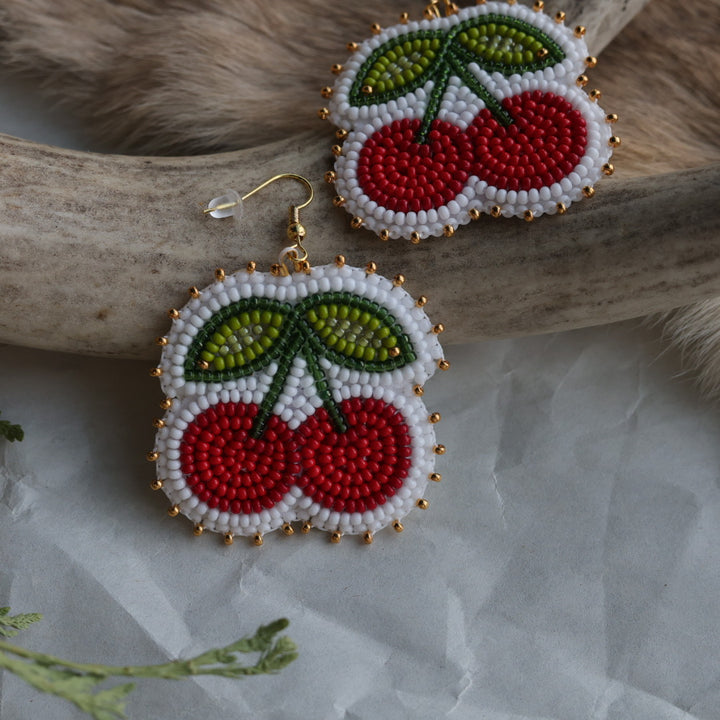 Keegan W. Beaded Cherry Earrings