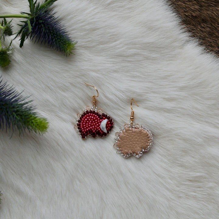 Mercedes G. Mini Bison Beaded Earrings