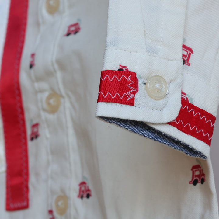 Vi's CREE-ations Trains Infant Ribbon Onesie