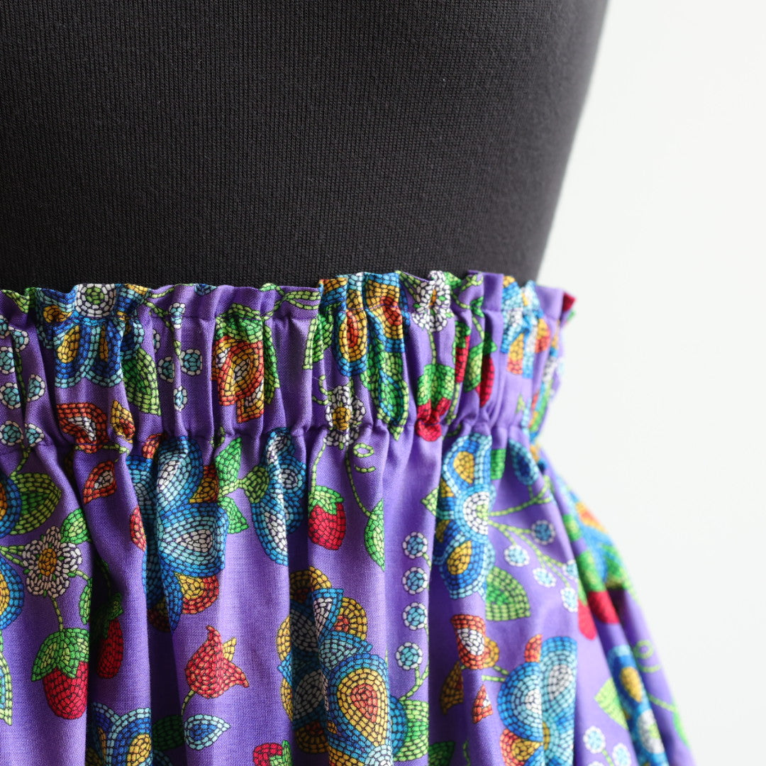 Phoenyx Designs Purple Beaded Floral Ribbon Skirt