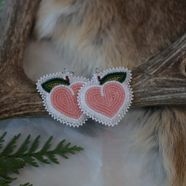 Keegan W. Beaded Peach Earrings