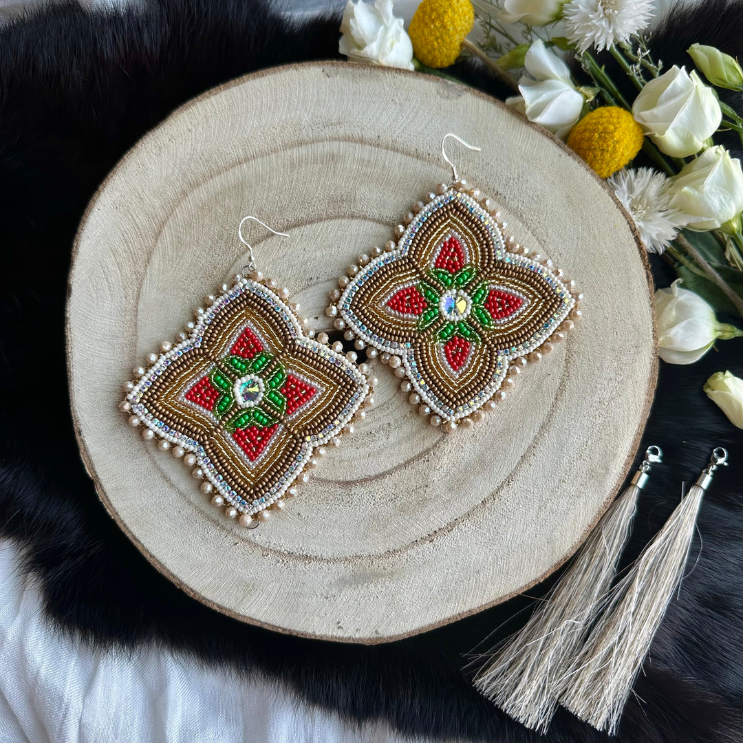 Ironstar Co. 4 Directions Strawberry Convertible Beaded Earrings