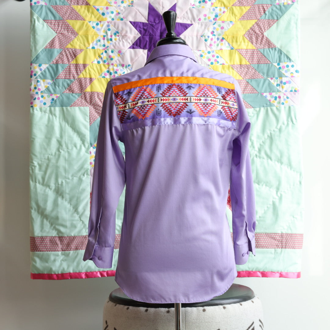 Phoenyx Designs Purple Geometric Ribbon Shirt