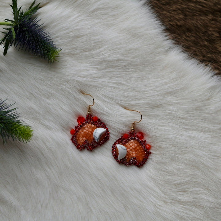 Mercedes G. Mini Bison Beaded Earrings