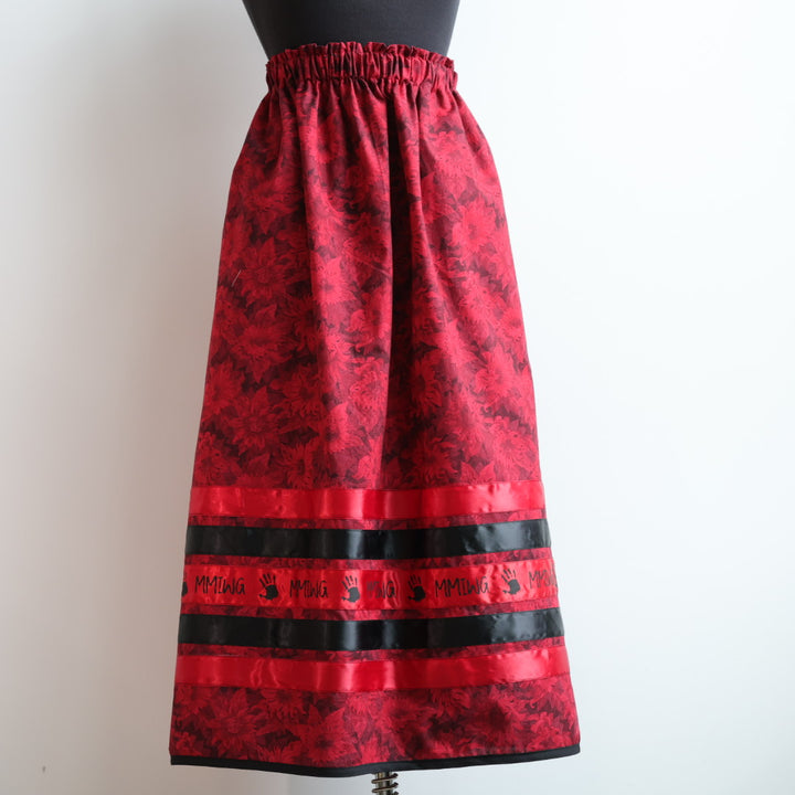 Phoenyx Designs Red Floral MMIW Ribbon Skirt