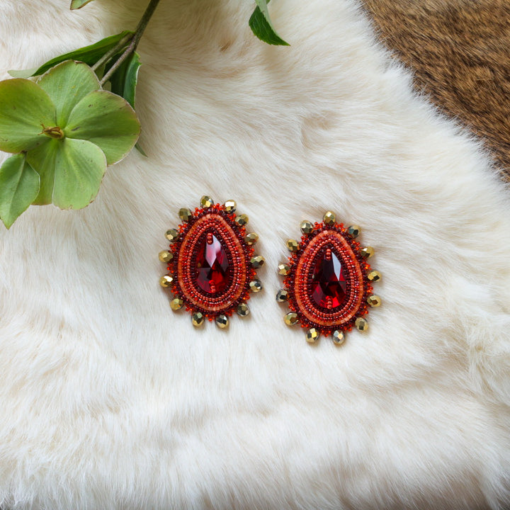 Mercedes G. Ruby Teardrop Earrings