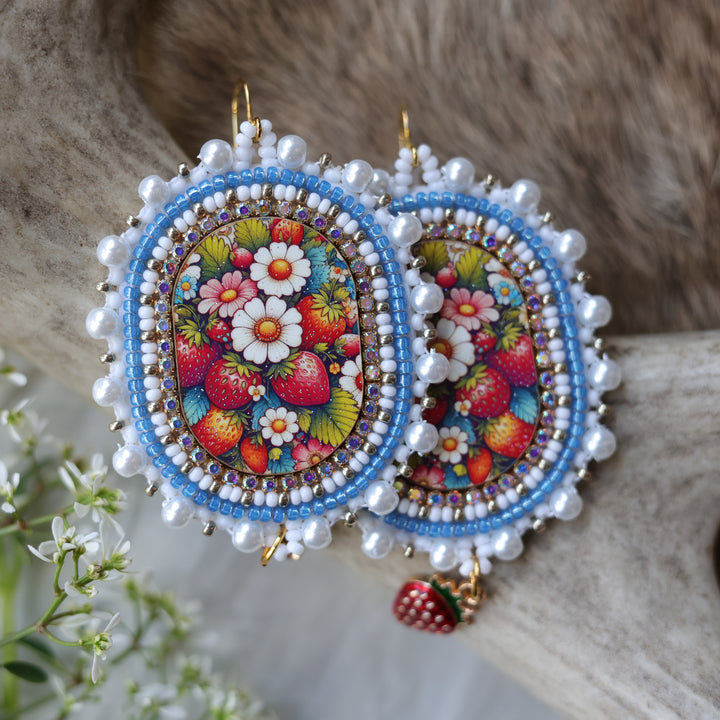 Keegan W. Strawberry Charm Beaded Earrings