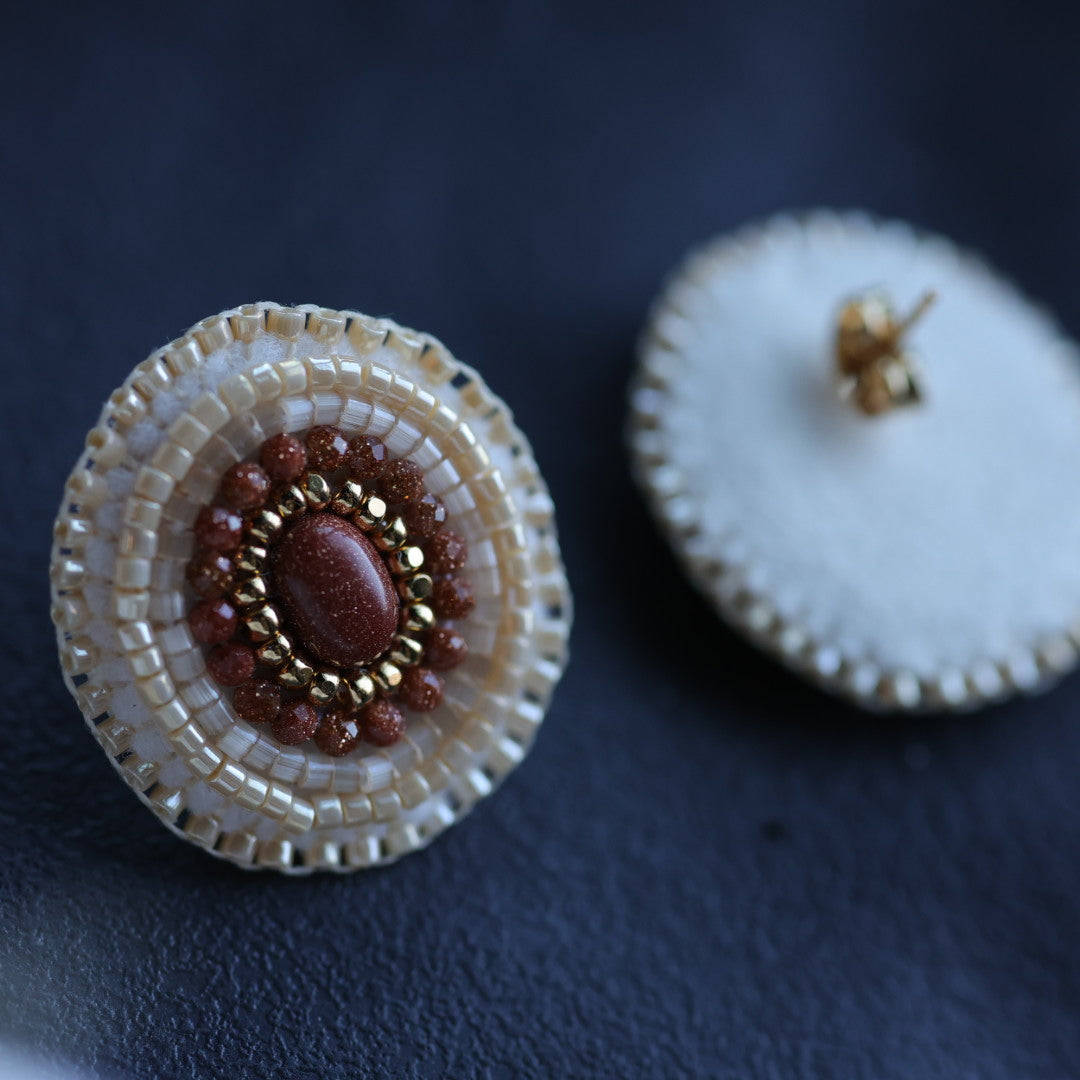 Beth Rose Designs Petite Goldstone Beaded Earrings