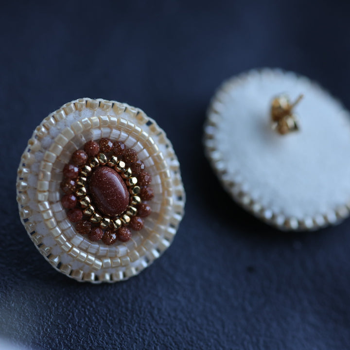 Beth Rose Designs Petite Goldstone Beaded Earrings