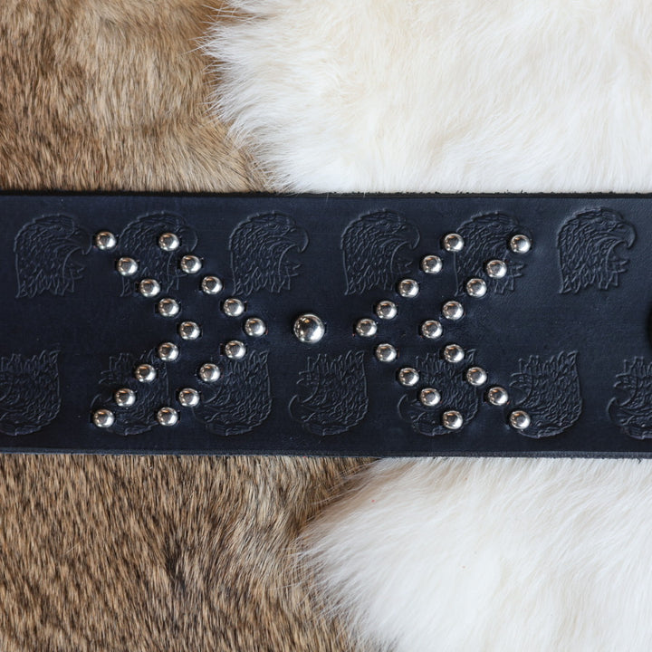 Iskotew Pahkekin Children's 21" Eagle Stamped Leather Belt