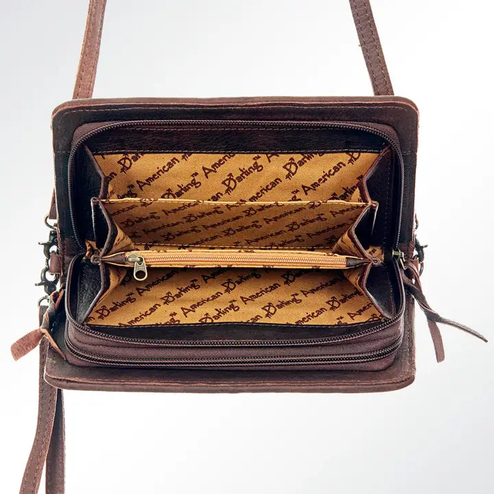 LS Western Teal Sierra Genuine Leather Crossbody Bag