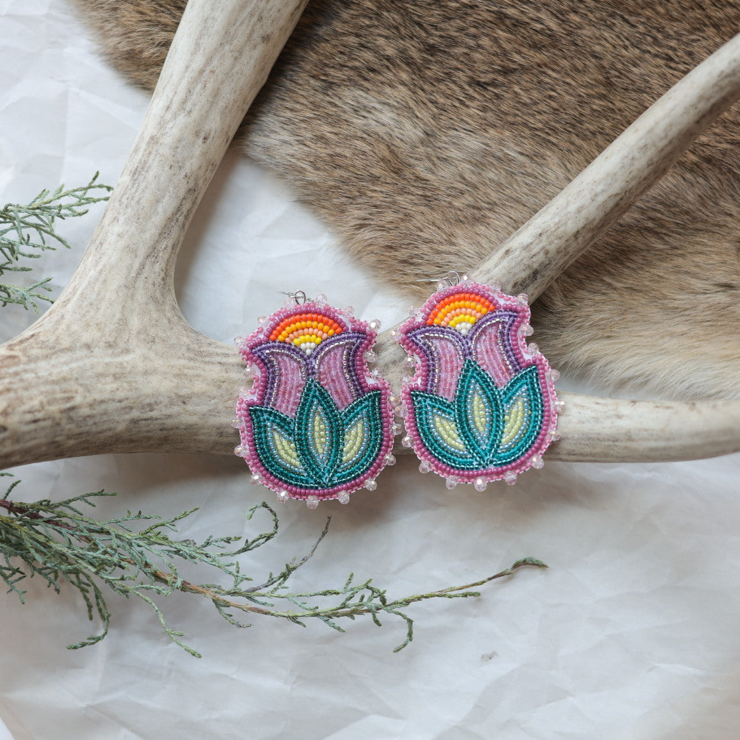 Keegan W. Tulip Beaded Earrings