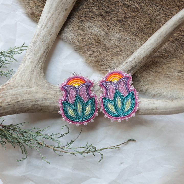 Keegan W. Tulip Beaded Earrings