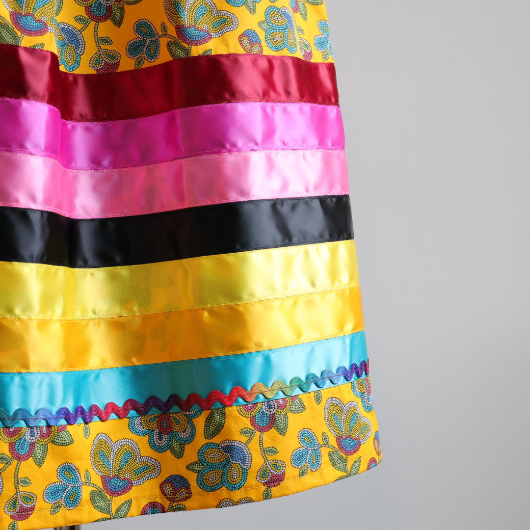Margaret R. Beaded Floral Pattern Ribbon Skirts