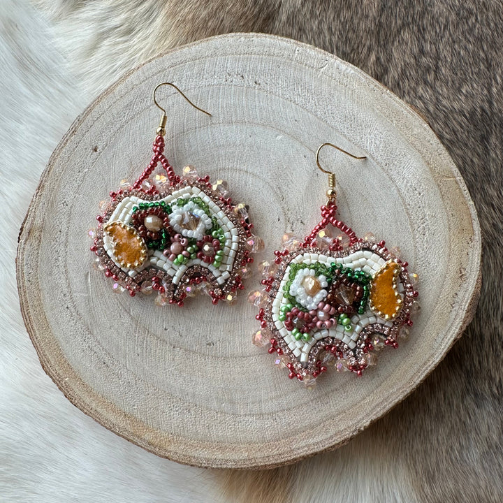 Mercedes G. Floral Bison Earrings