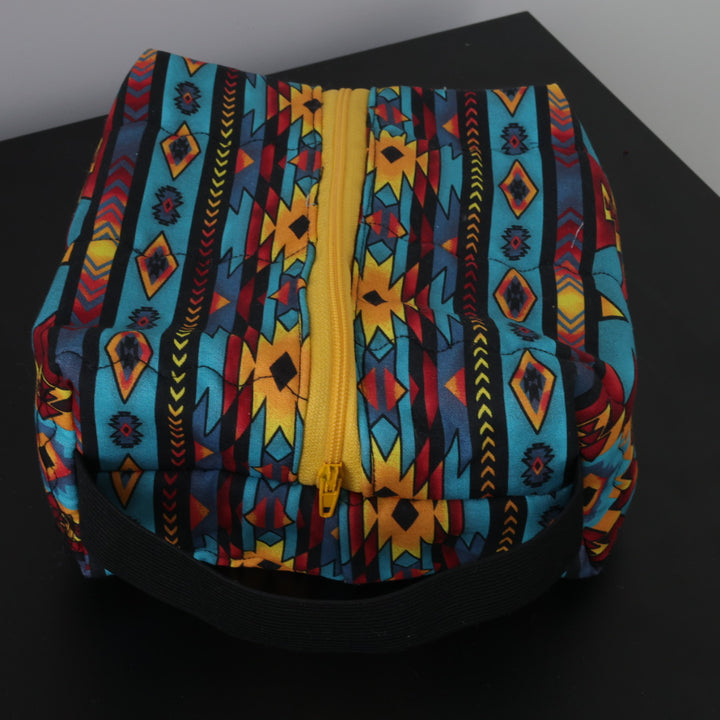 Phoenyx Designs Teal Geometric Cosmetic Bag
