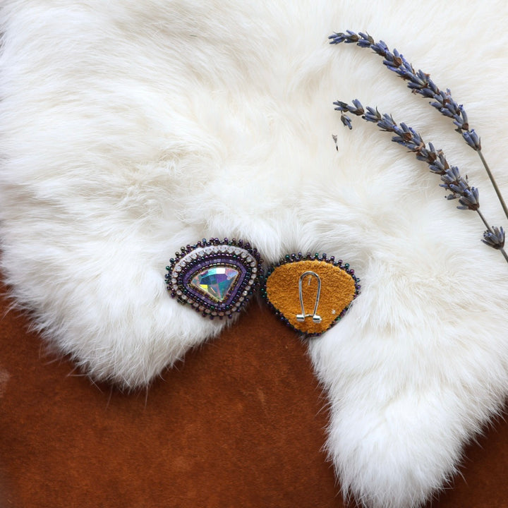 Faye's Beadiful Creations Diamond-Shaped Gem Beaded Earrings