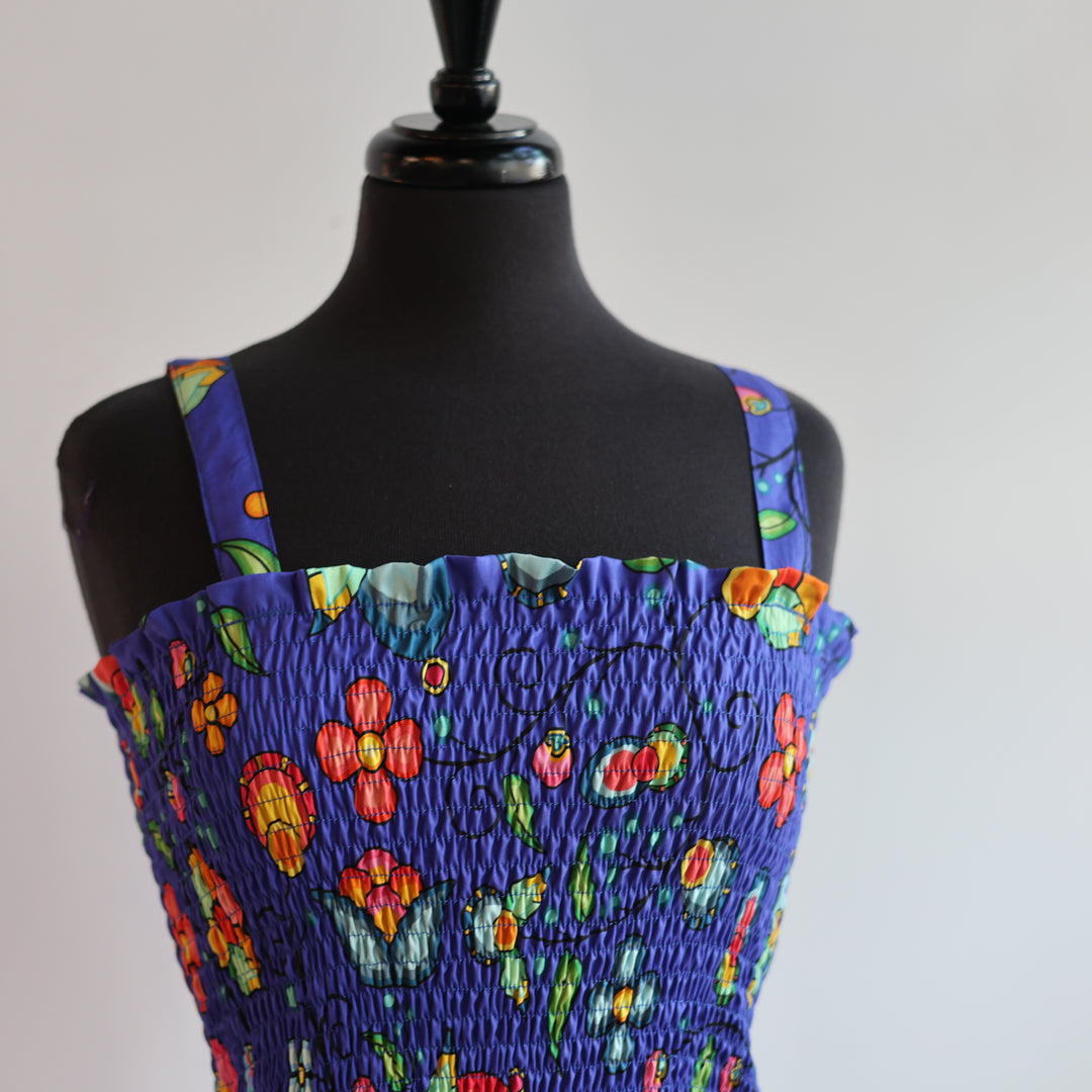 Phoenyx Designs Royal Blue Floral Bounty Ribbon Sundress