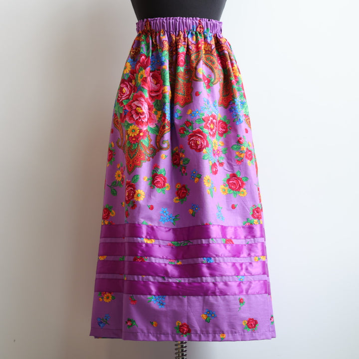 Phoenyx Designs Purple Kokum Floral Ribbon Skirt