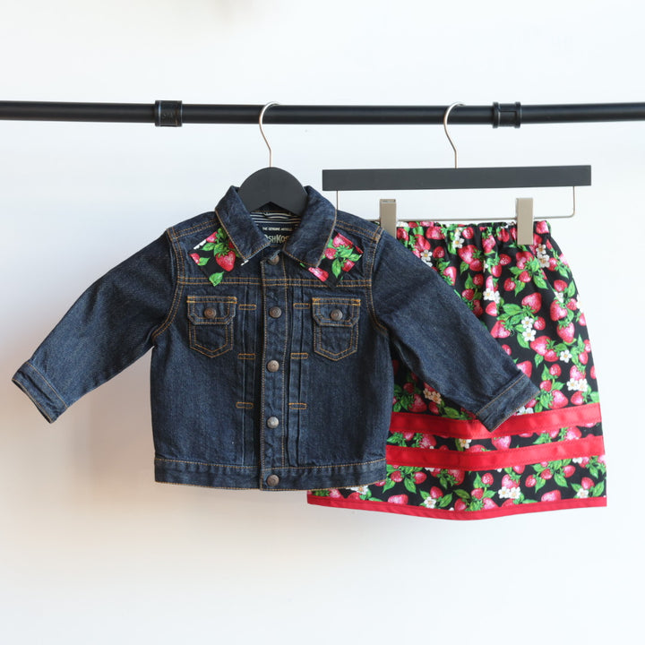 Vi's CREE-ations Strawberries in Black Toddler Ribbon Set