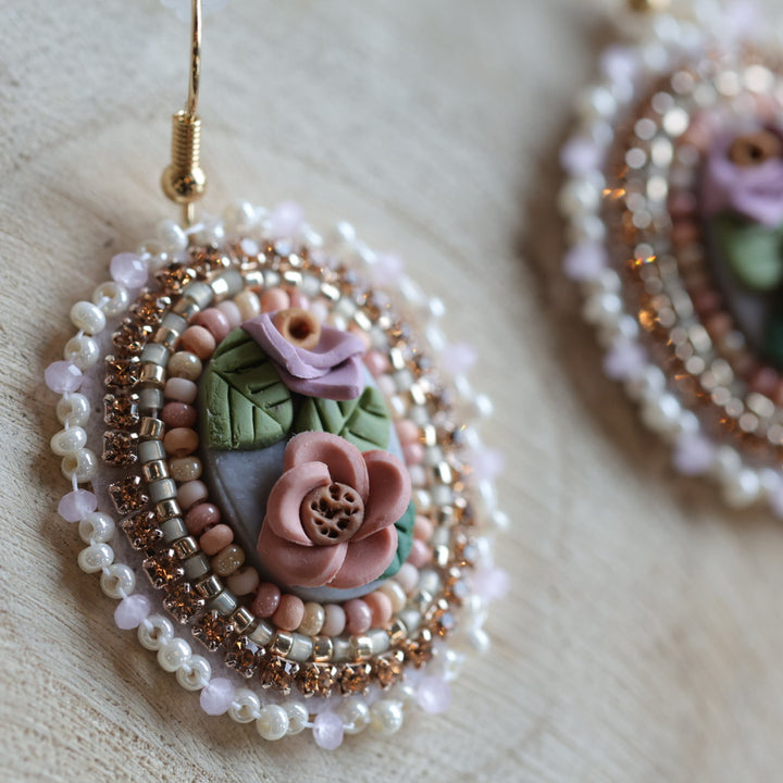 Prairie Moon Vintage Inspired Clay Beaded Earrings