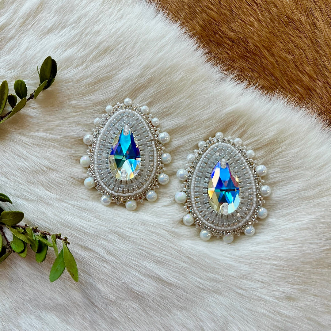 Mercedes G. Teardrop Gem Earrings