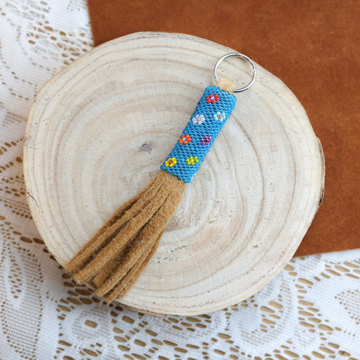 Jeannie A Daisy Peyote Stitch Beaded Fringe Keychains