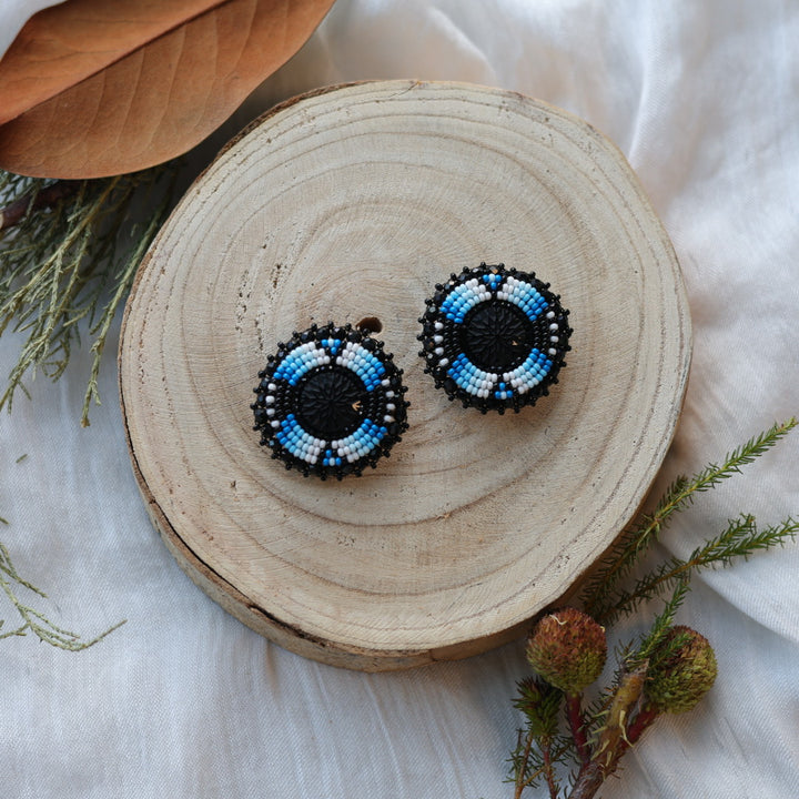Boreal Forest Beads Beaded Round Earrings