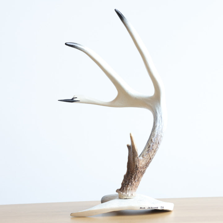 Rob Jerome Large Swan Antler Carving