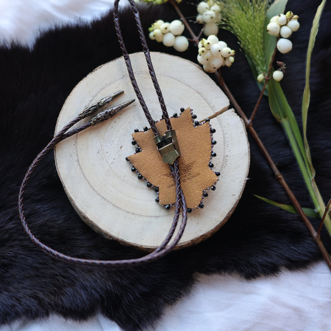 Ironstar Co. Crystal Blossom Beaded Bolo Tie