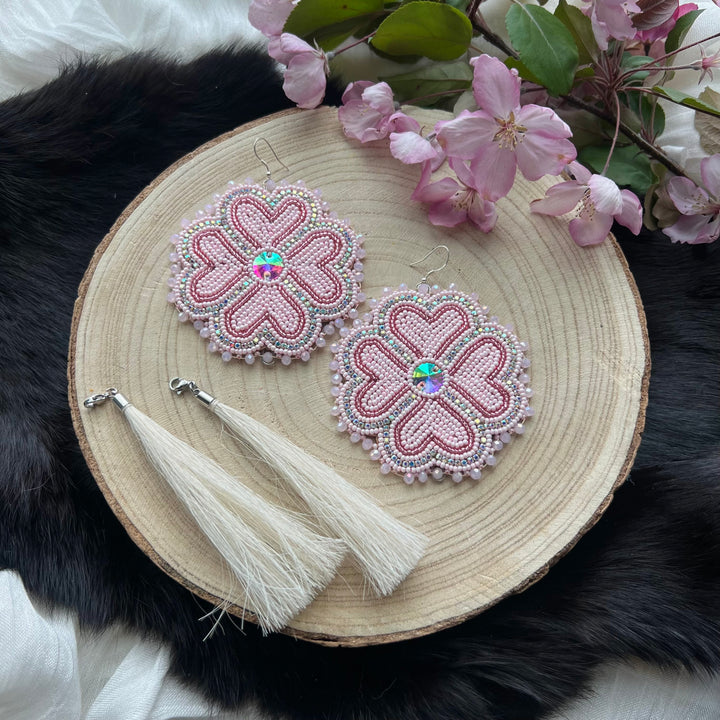 Ironstar Co. 4 Petal Floral Convertible Beaded Earrings