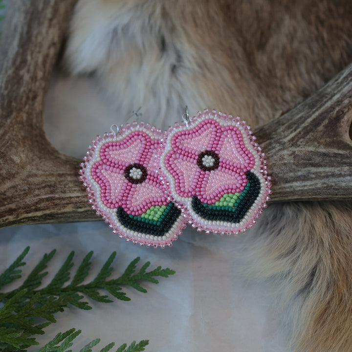 Keegan W. Wild Rose Beaded Floral Earrings