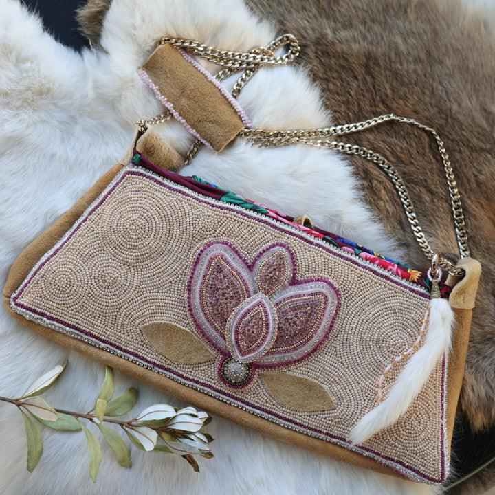 Mercedes G. Smoked Moose Hide Beaded Purse