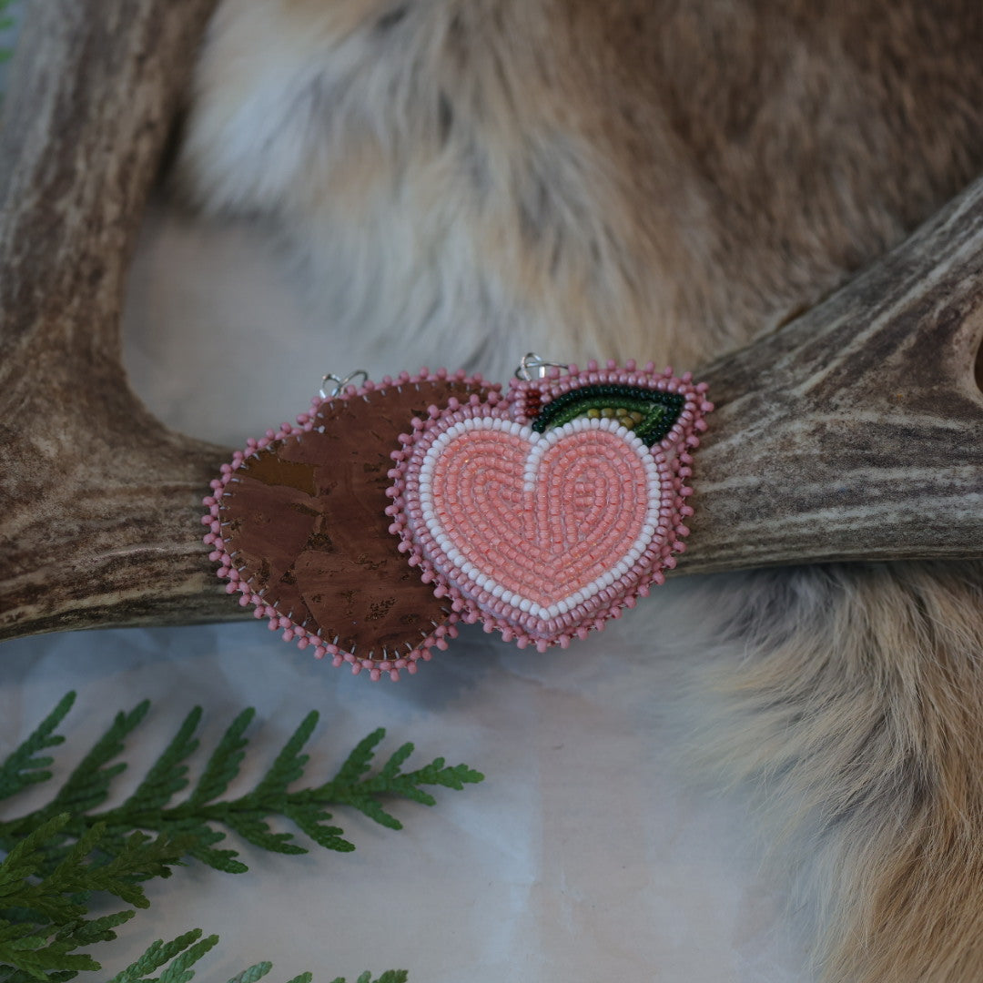 Keegan W. Beaded Peach Earrings