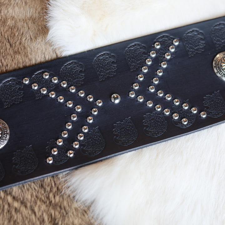 Iskotew Pahkekin 33" Eagle Stamped Leather Belt