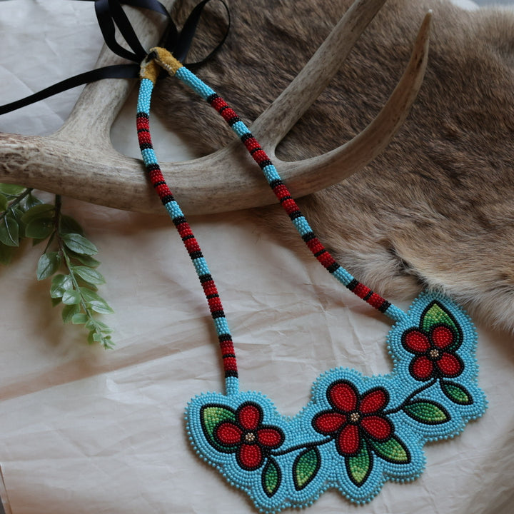 Keegan W. Beaded Floral Necklace &amp; Earrings