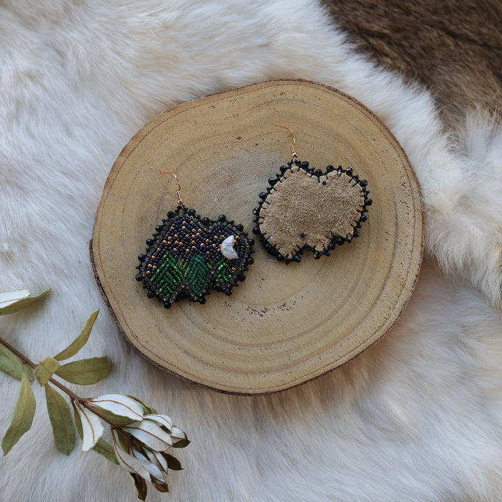Mercedes G. Starry Forest Bison Beaded Earrings