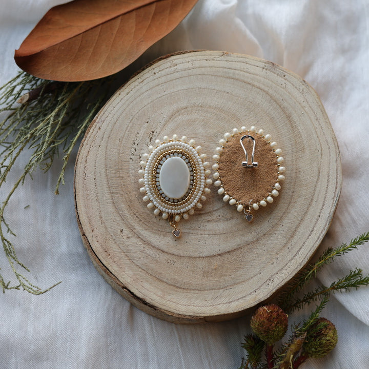 Boreal Forest Beads Mother Of Pearl Earrings