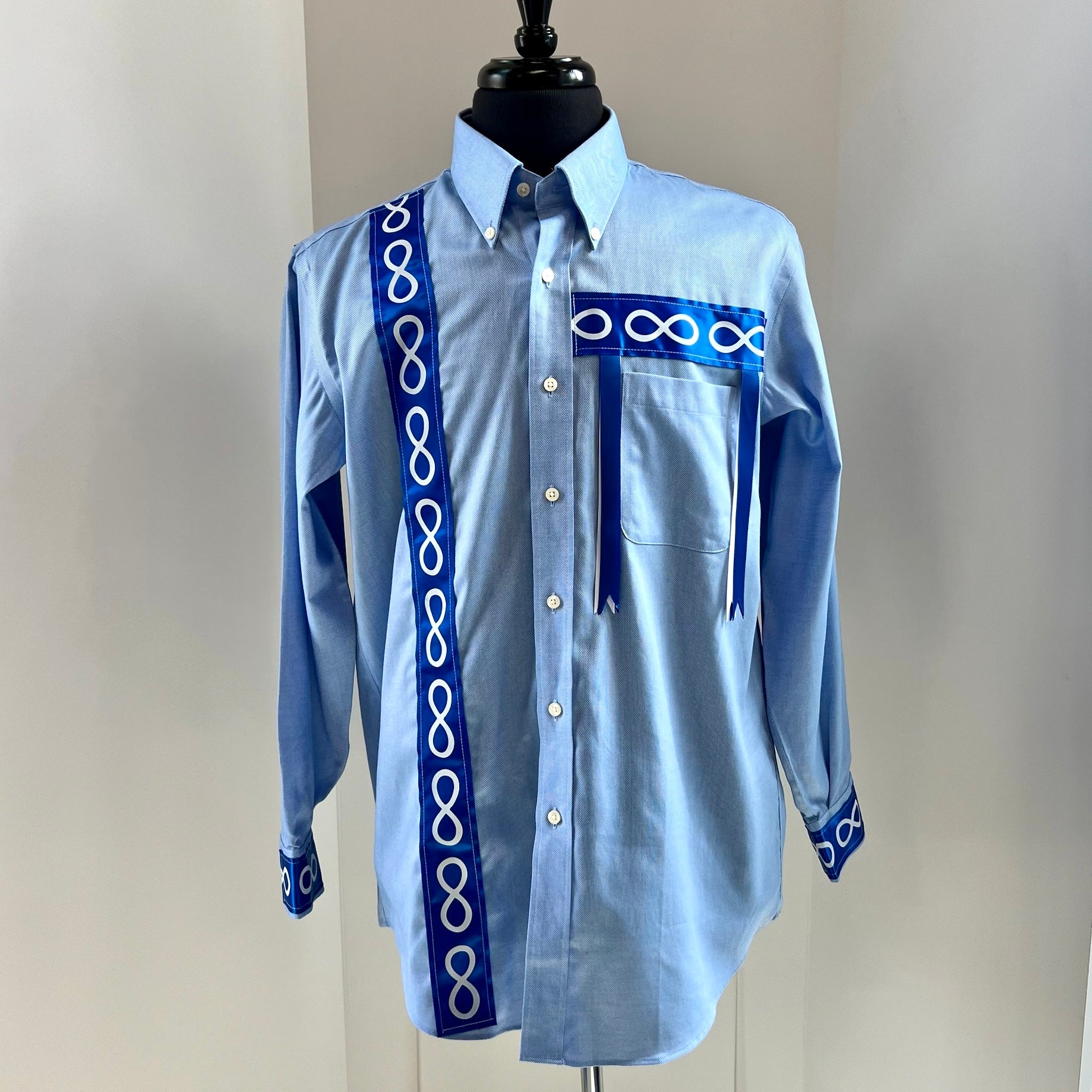 Vi's CREE-ations Infinity Men's Ribbon Shirt – Wanuskewin Collective