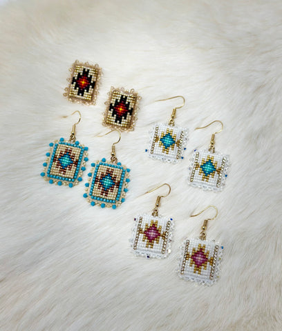 Beth Rose Designs Fancy Edged Diamond Pattern Earrings