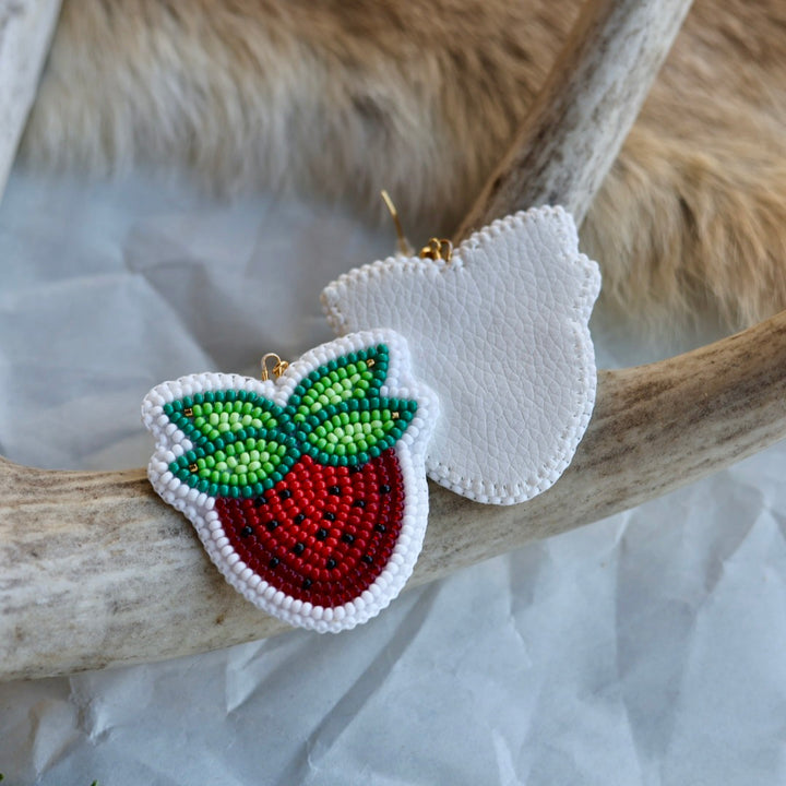 Keegan W. Double Stem Strawberry Beaded Earrings