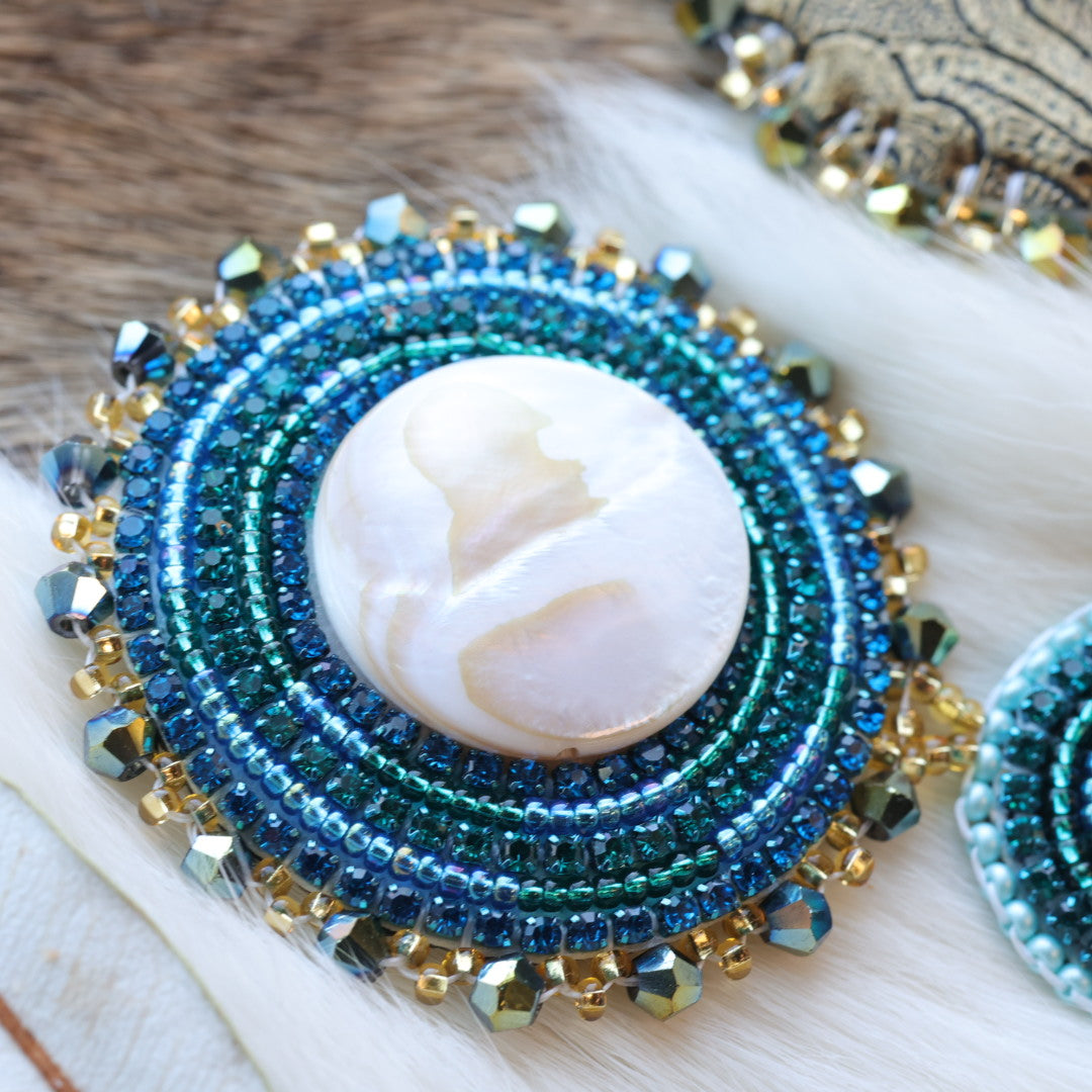 Pieces of Work by Mercedes Moon Phase Beaded Earrings