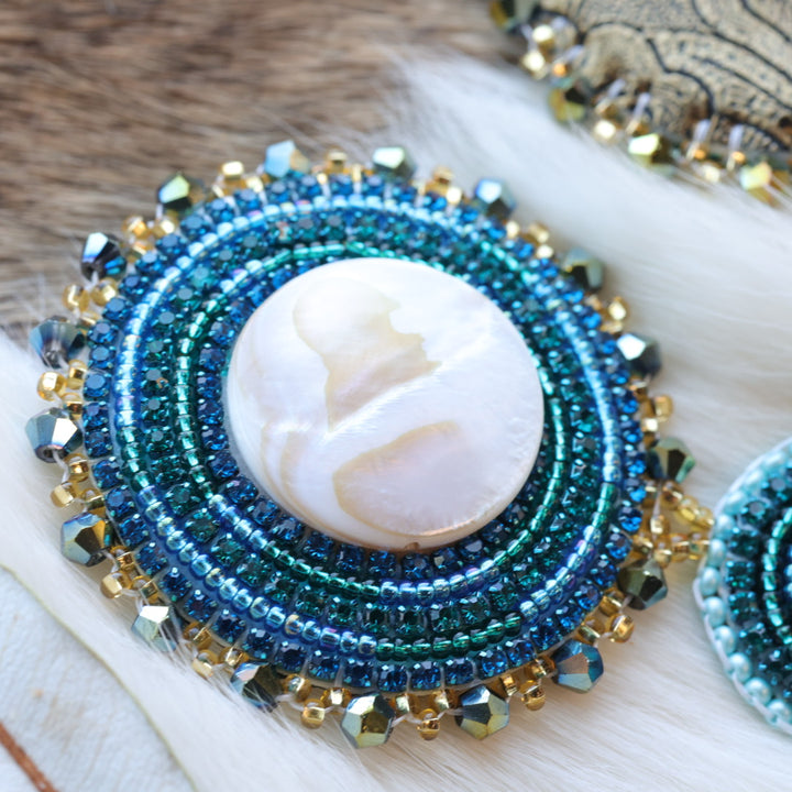 Pieces of Work by Mercedes Moon Phase Beaded Earrings