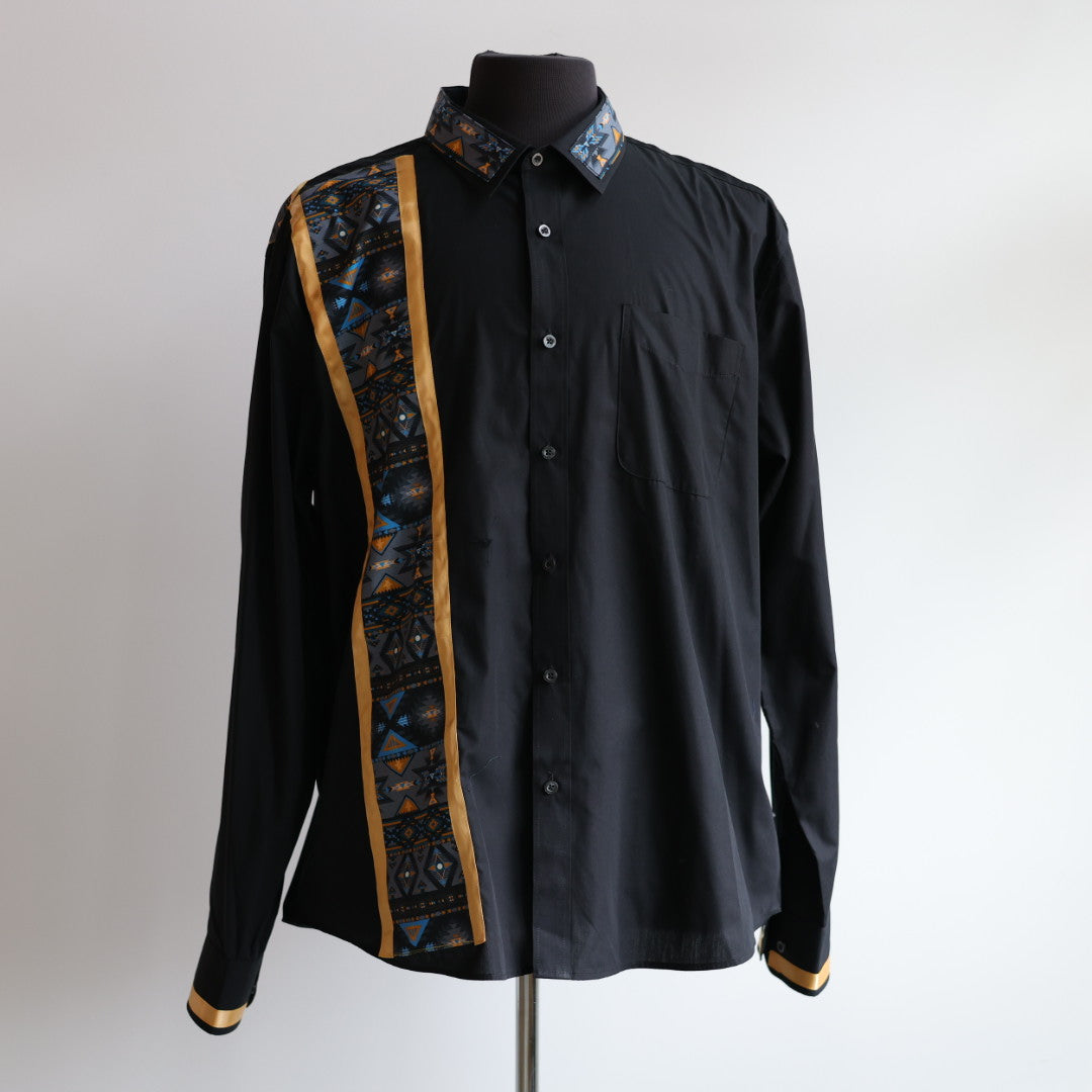 Margaret R. Black &amp; Gold Ribbon Shirt