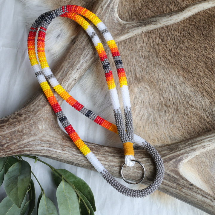Keegan W. Striped Beaded Neck Lanyard